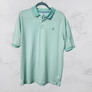 Johnnie-O light green Striped POLO Shirt West Coast Prep Large